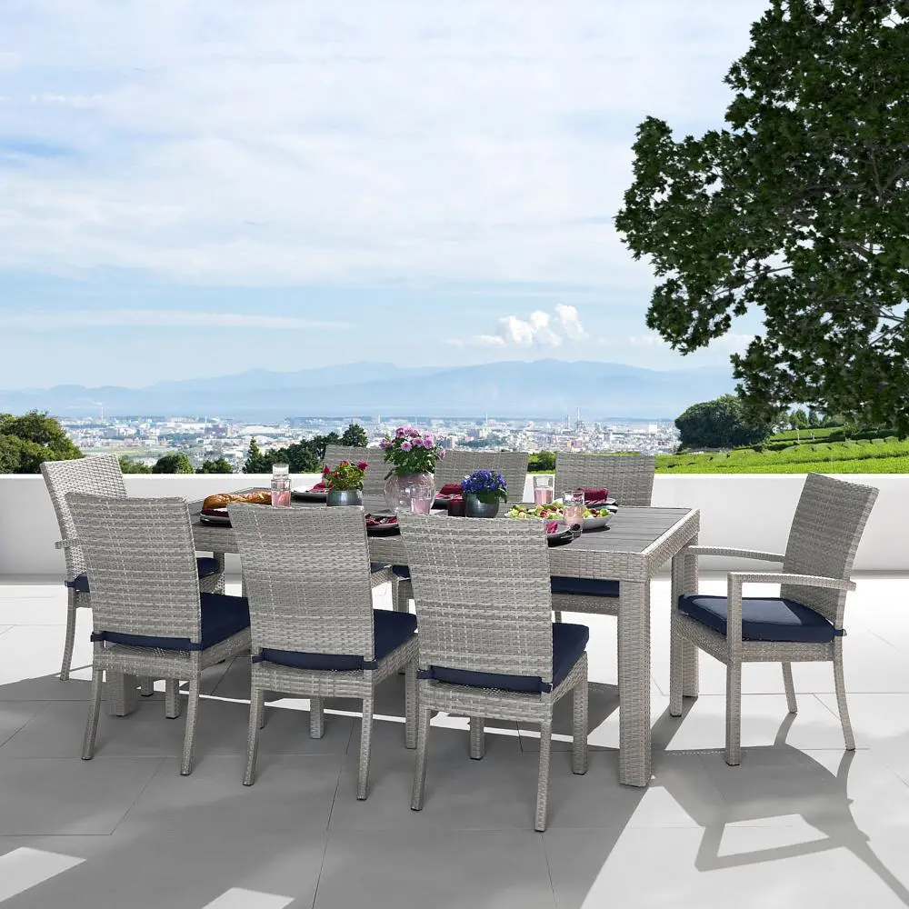 Cannes Blue 9 Piece Outdoor Dining Set-1