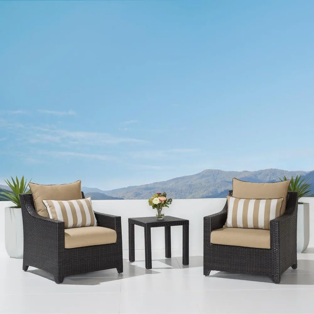 Deco Beige Club Chairs and Side Table Patio Set-1