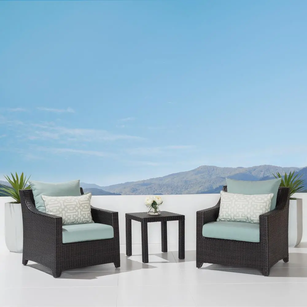 Deco Light Blue Club Chairs and Side Table Patio Set-1