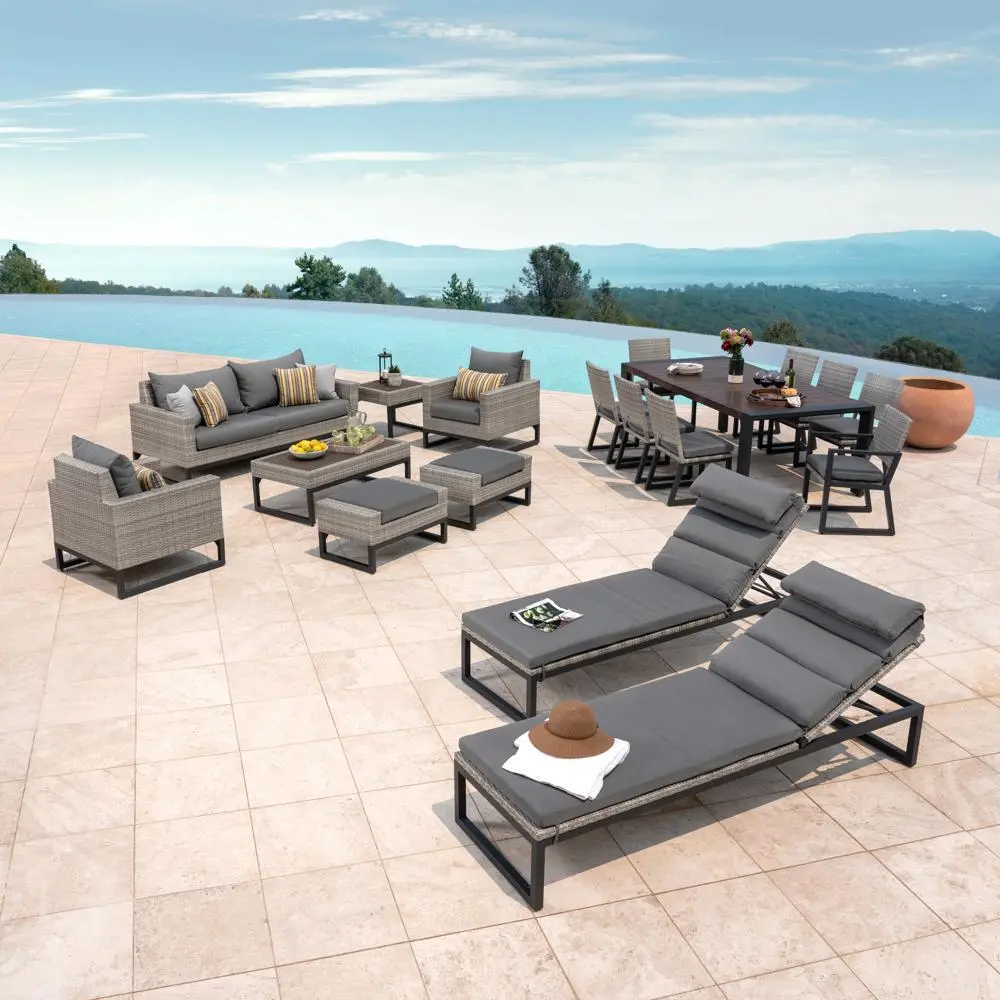 Milo Gray 18 Piece Estate Set with Charcoal Cushions-1