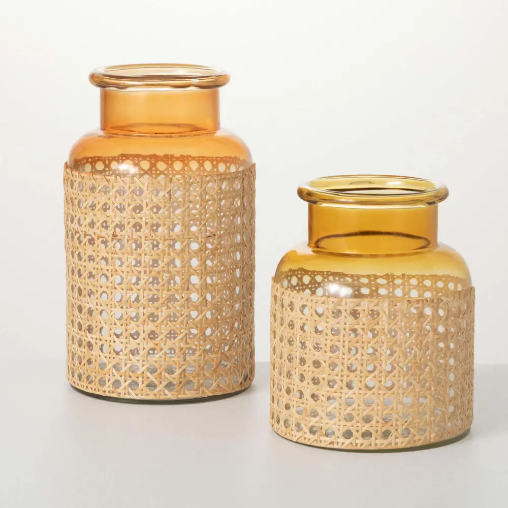 Small Ombre Bamboo-Weave Jar-1