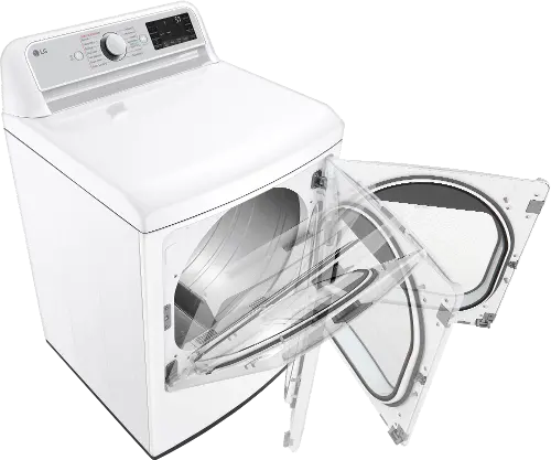 LG 7.3 Cu. Ft. White Gas Dryer With EasyLoad Door