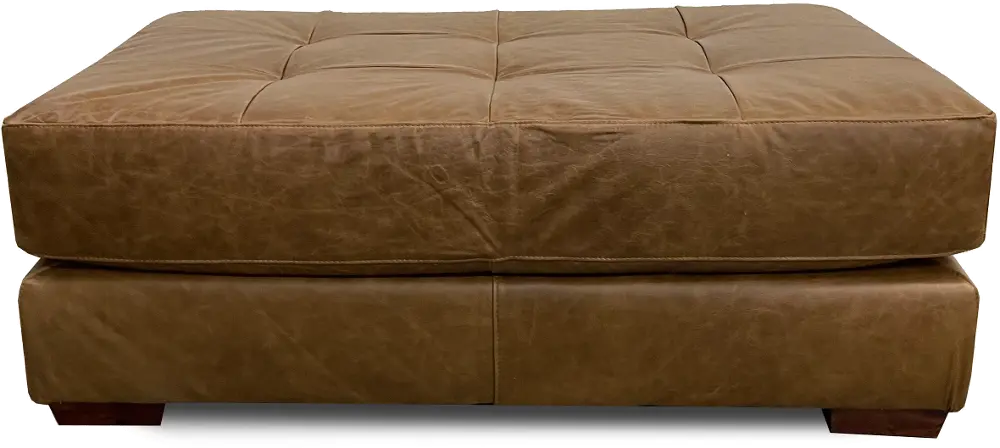 Rambo Brown Leather Cocktail Ottoman-1