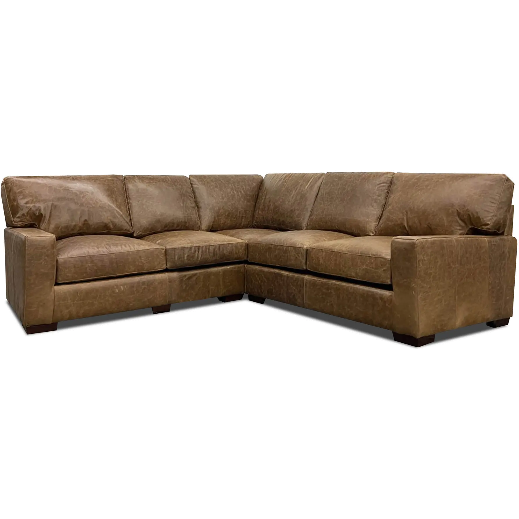 Rambo Brown Leather 3 Piece Sectional-1