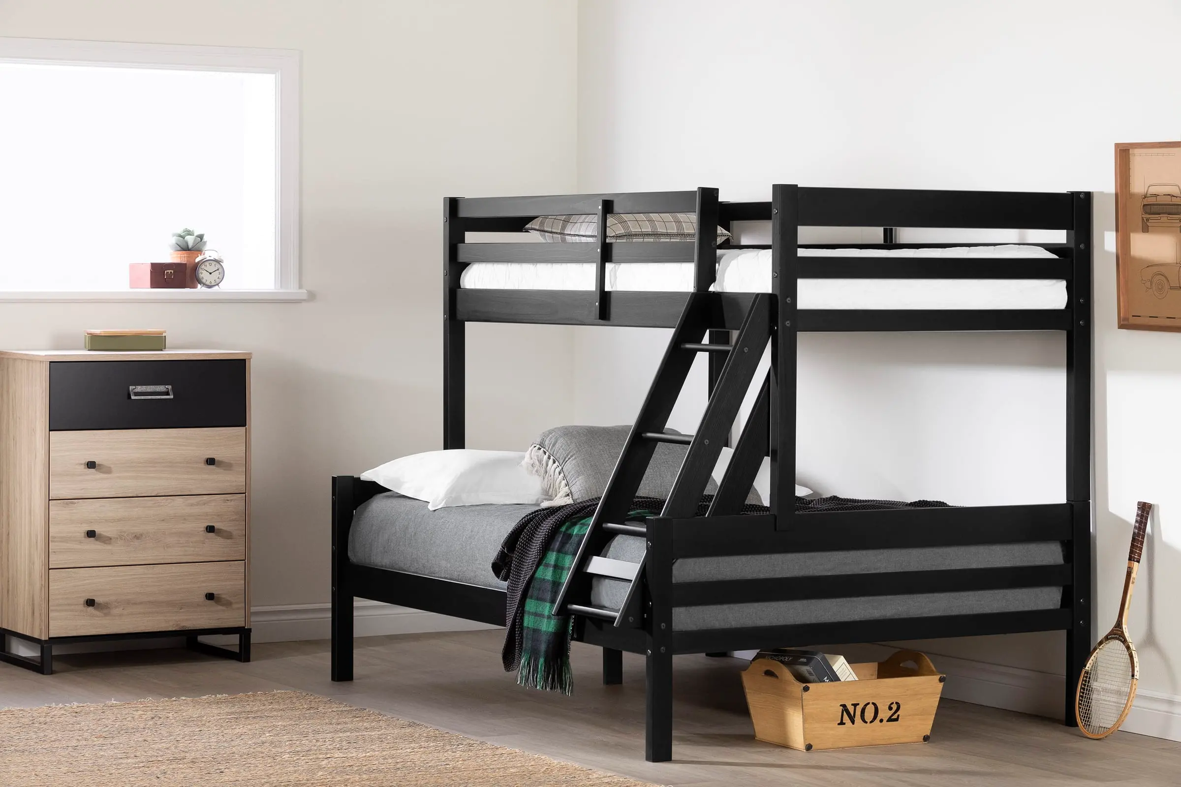 Black wood deals bunk beds