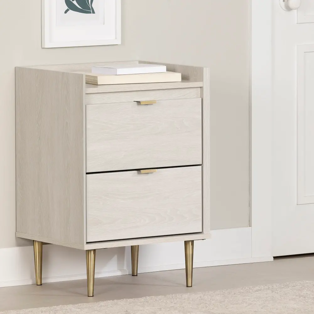13531 Hype White 2-Drawer Nightstand - South Shore-1