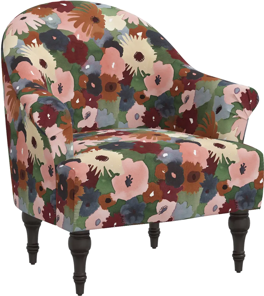 51-1MRGPLMOGA Lila Multicolor Floral Accent Chair - Skyline Furniture-1