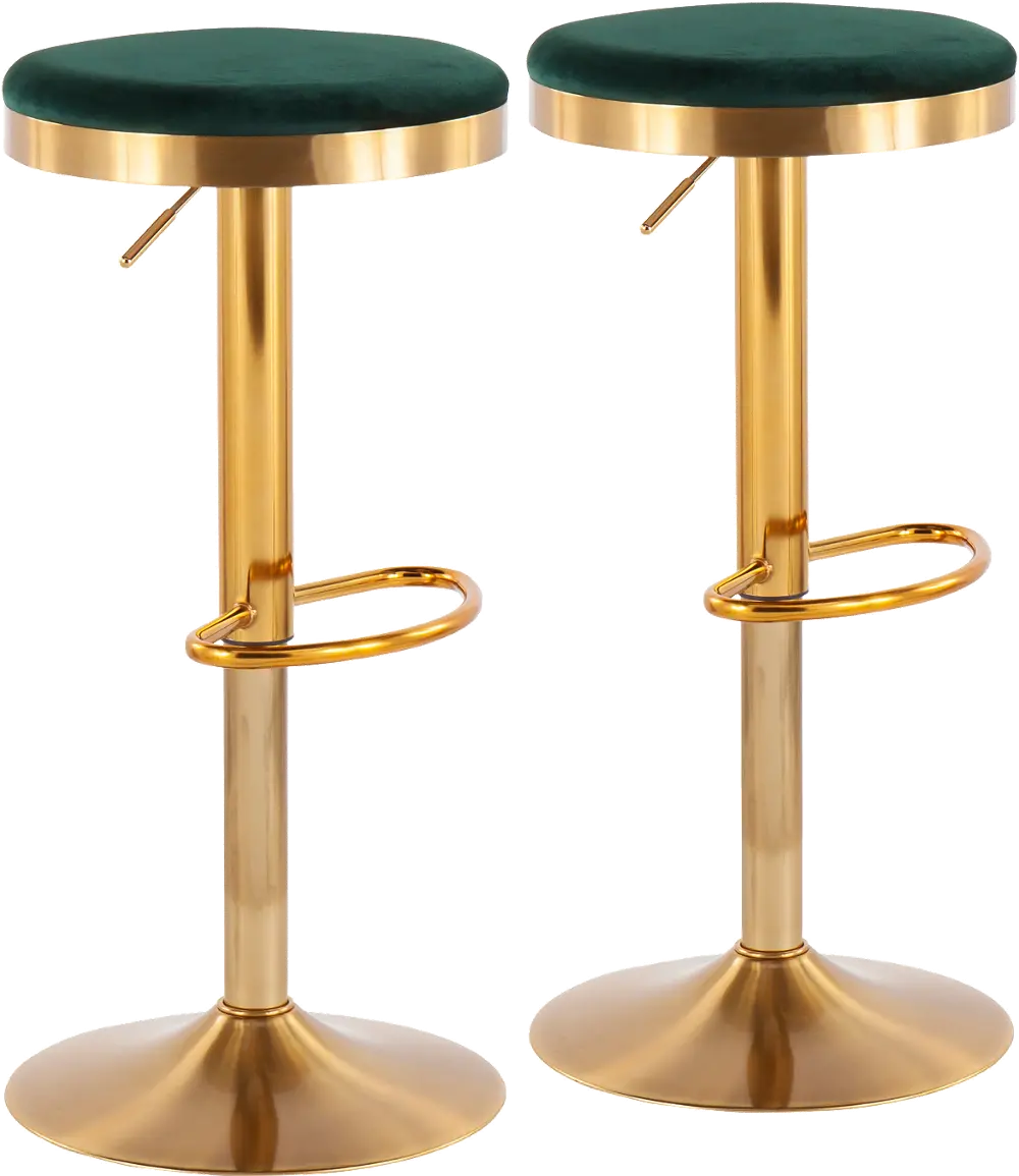 BS-DAKOTA AUVGN2 Dakota Gold and Green Adjustable Barstool (Set of 2)-1