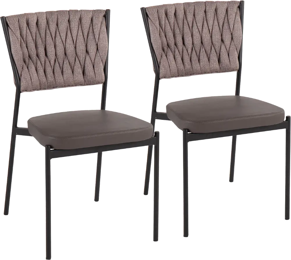 CH-BRAIDTANIA BKGYLBN2 Tania Taupe Dining Room Chair (Set of 2)-1