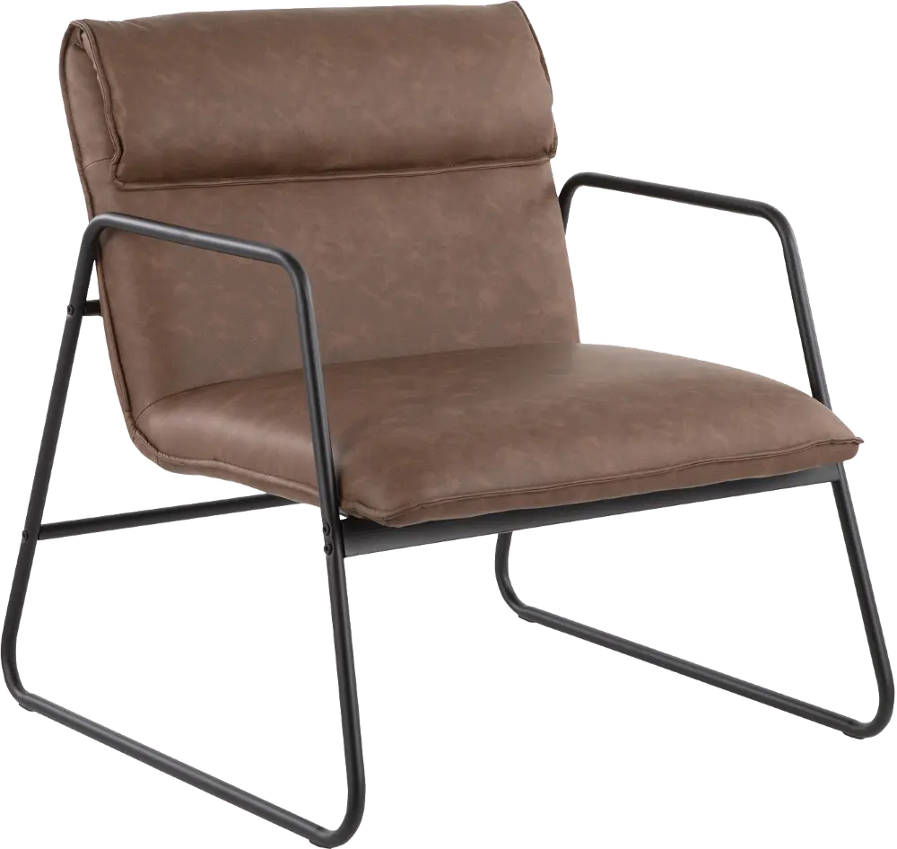 CHR-CASPERARM BKE Casper Arm Chair Dark Brown Faux Leather-1