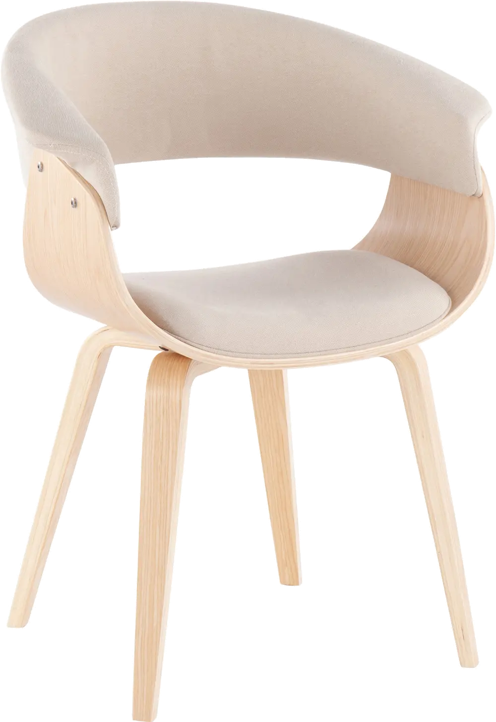 CH-VMONL NACR Vintage Mod Natural Wood and Cream Dining Chair-1