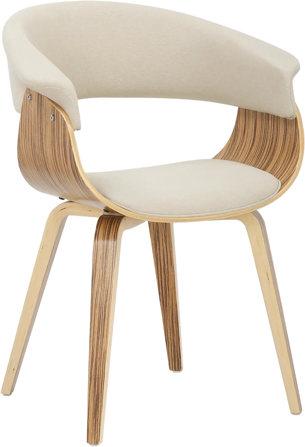 CH-VMONL ZBCR Vintage Mod Two-Tone Wood and Cream Dining Chair-1