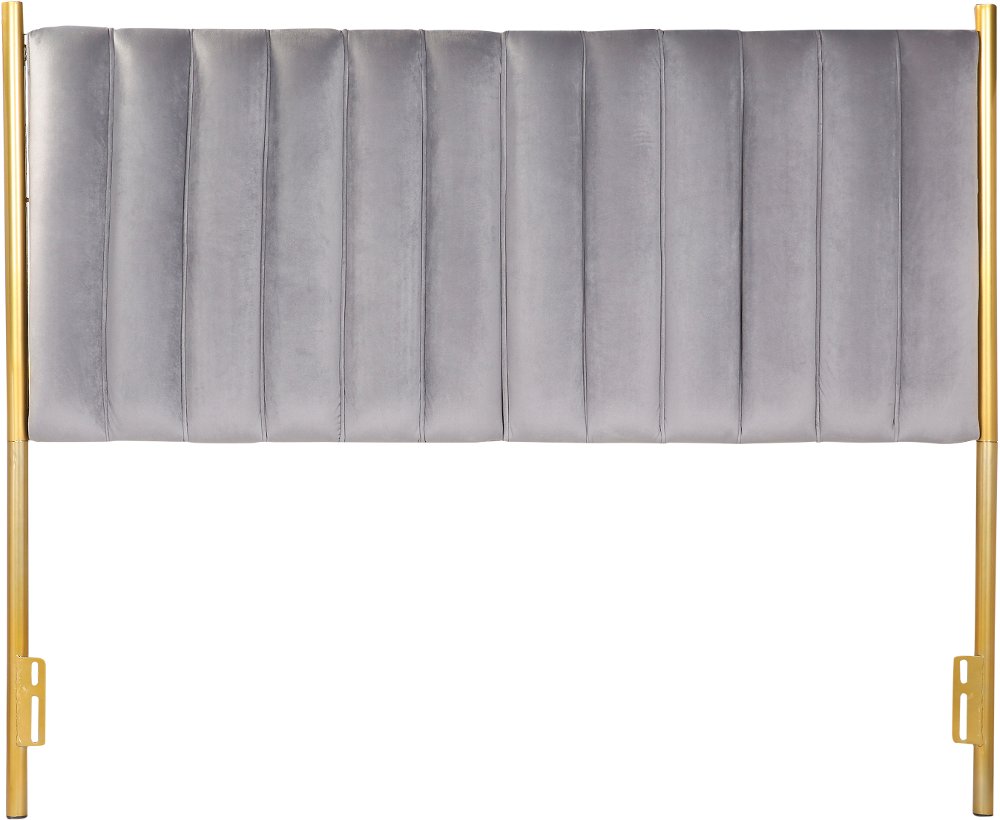 Chloe Queen Headboard in Gray Velvet