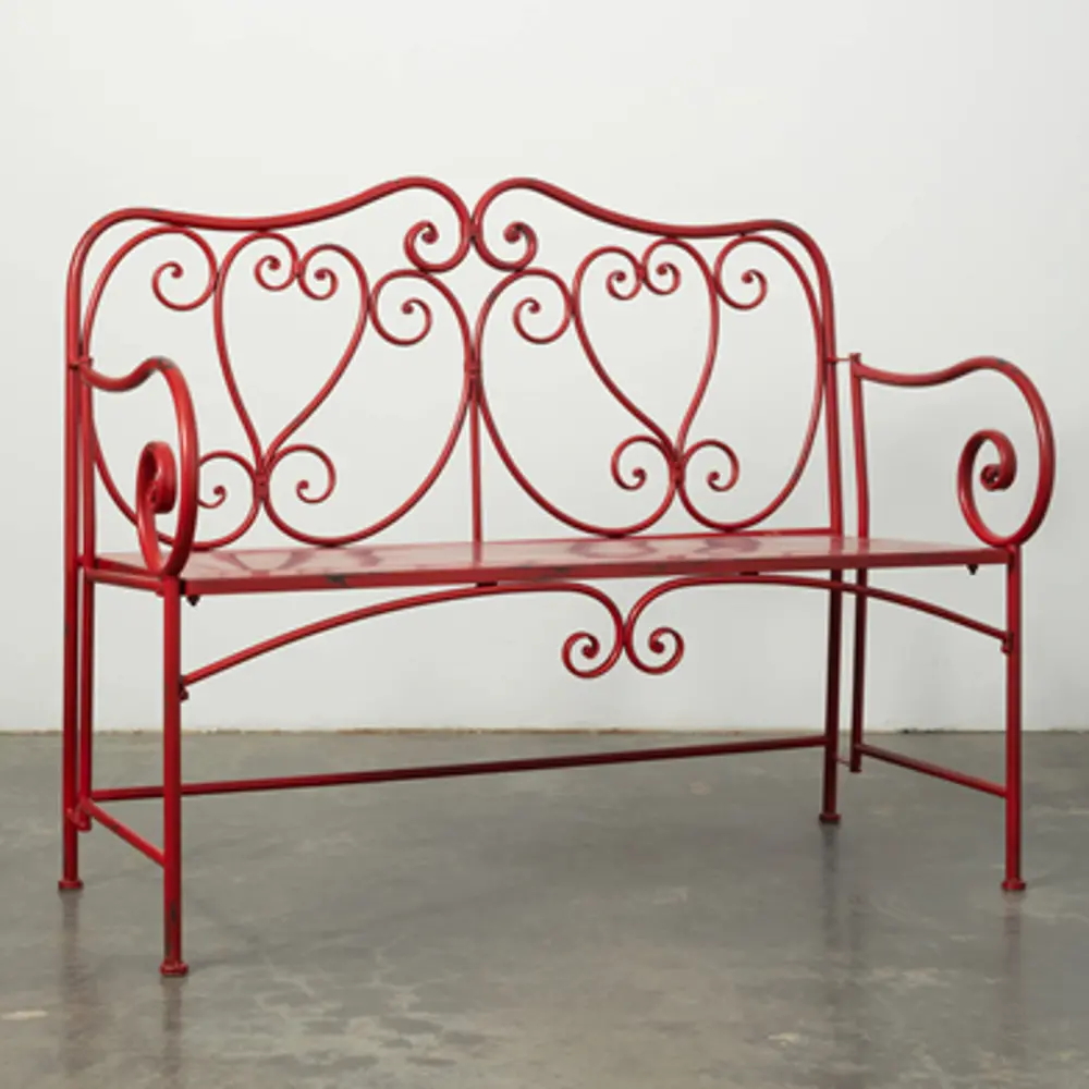Red Scroll Wire Bench-1