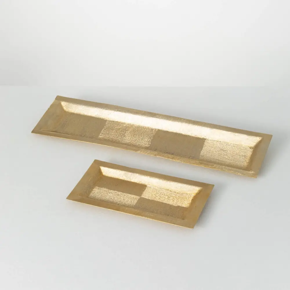 Lustrous Brushed Gold 24 Inch Candle Tray-1