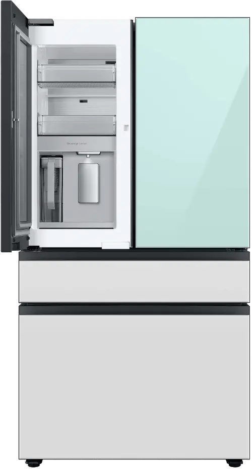 Samsung - Bespoke 29 Cu. ft 4-Door French Door Refrigerator with Beverage Center - Morning Blue Glass