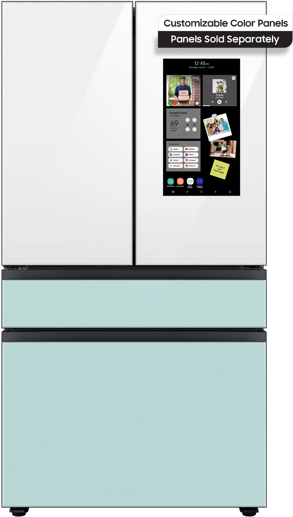 RF29BB8900AW Samsung Bespoke 29 cu ft 4 Door Refrigerator - Panel Ready-1