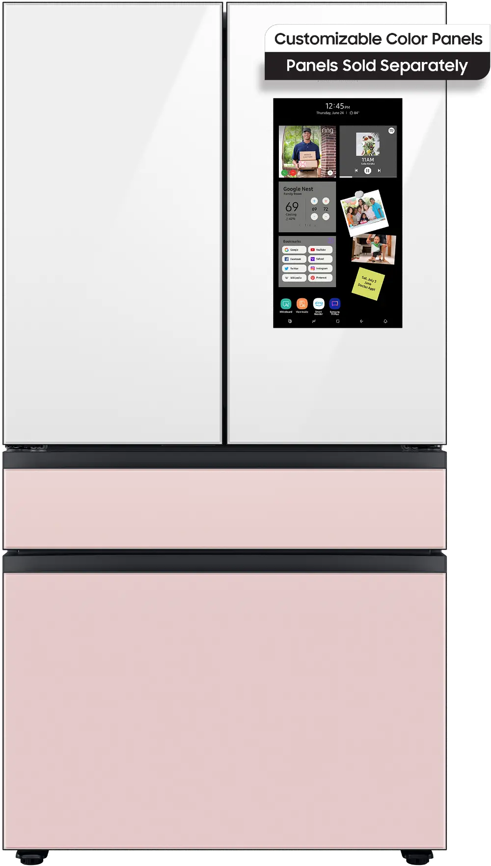 RF23BB8900AW Samsung Bespoke 23 cu ft 4 Door French Door Refrigerator - Counter Depth Panel Ready-1