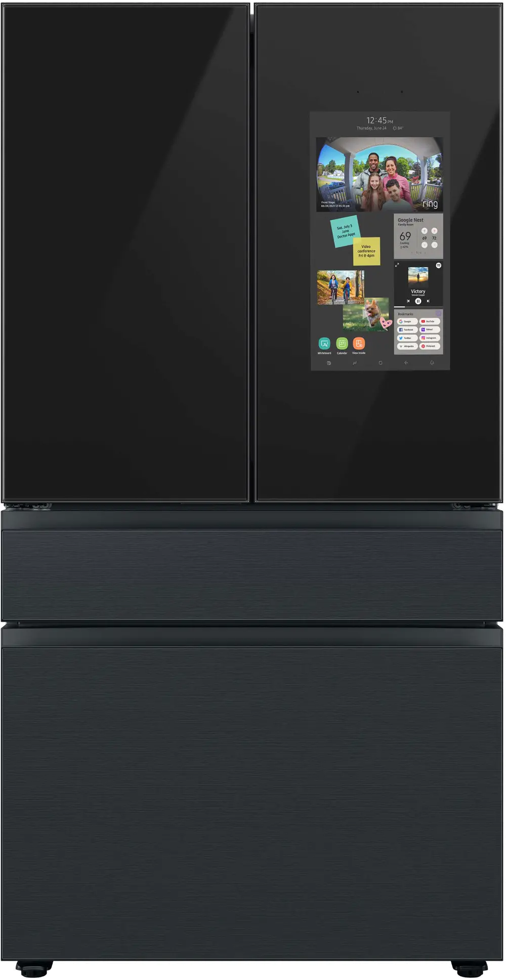 RF23BB89008M Samsung Bespoke 23 cu ft 4 Door French Door Refrigerator - Counter Depth Charcoal Glass-1