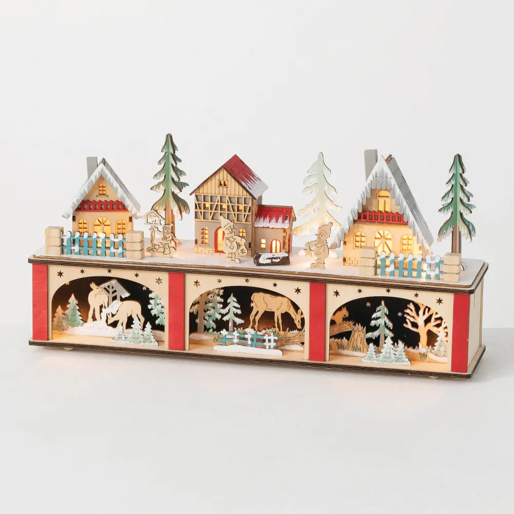LED Two-tiered Village Scene-1