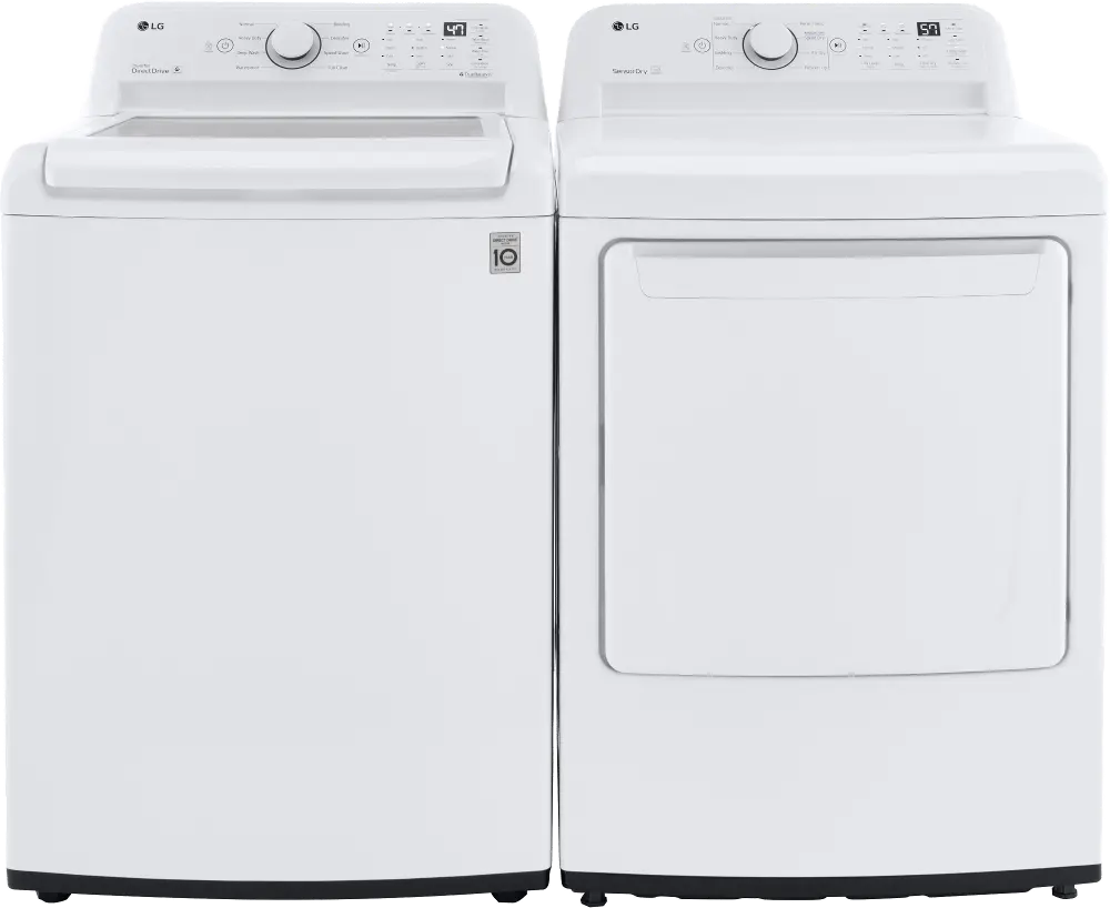 .LG-W/W-7001-GAS--PR LG Gas Top Load Washer and Dryer Set - White, 7000W-1