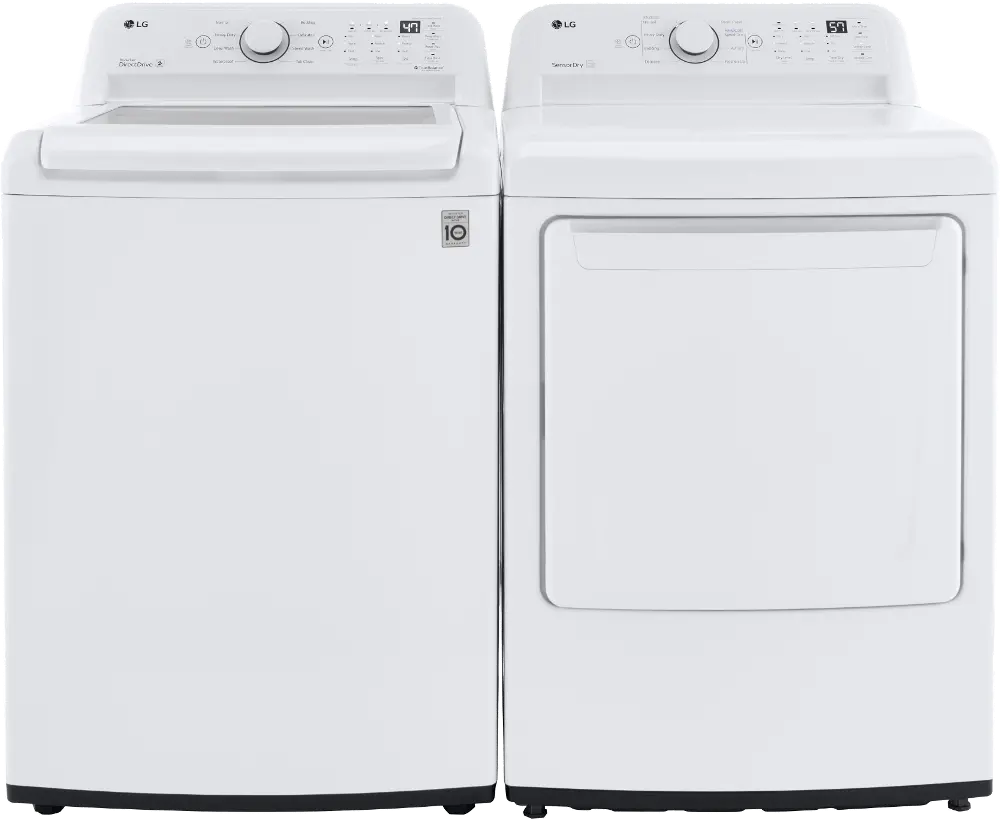 KIT LG Electric Top Load Washer and Dryer Set - White, 7000W-1