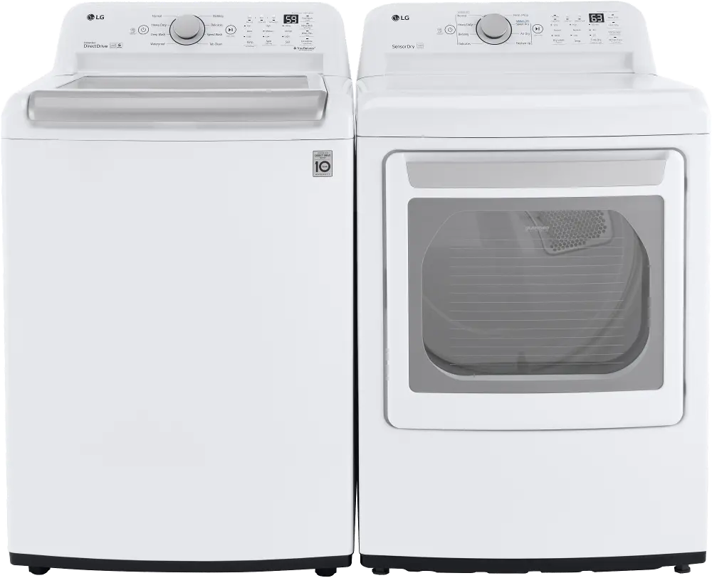 KIT LG Electric Top Load Washer and Dryer Set - White, 7150W-1