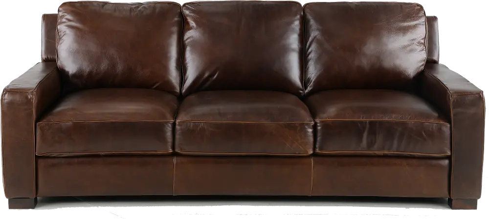 York Brown Leather Sofa-1