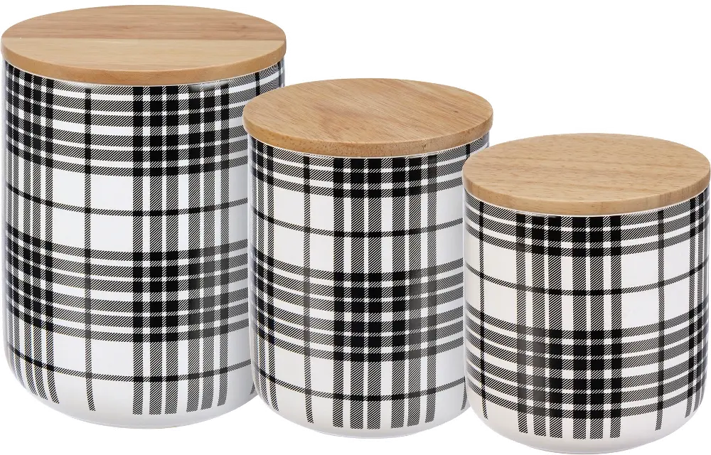 Small Black Plaid Canister-1