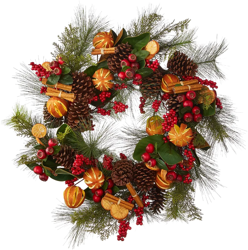 W4102559/SPICE-WRETH 24 Inch Holiday Spice Wreath-1