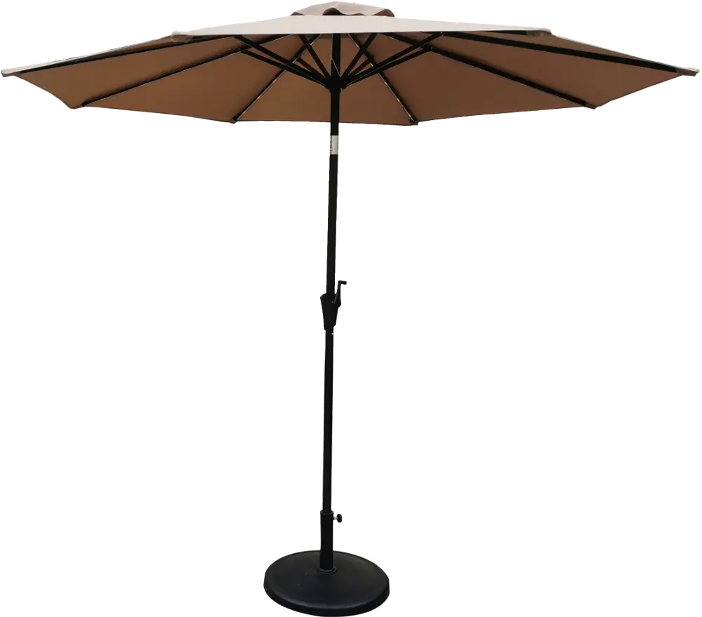 Taupe Solar LED Lined 9ft Patio Umbrella-1