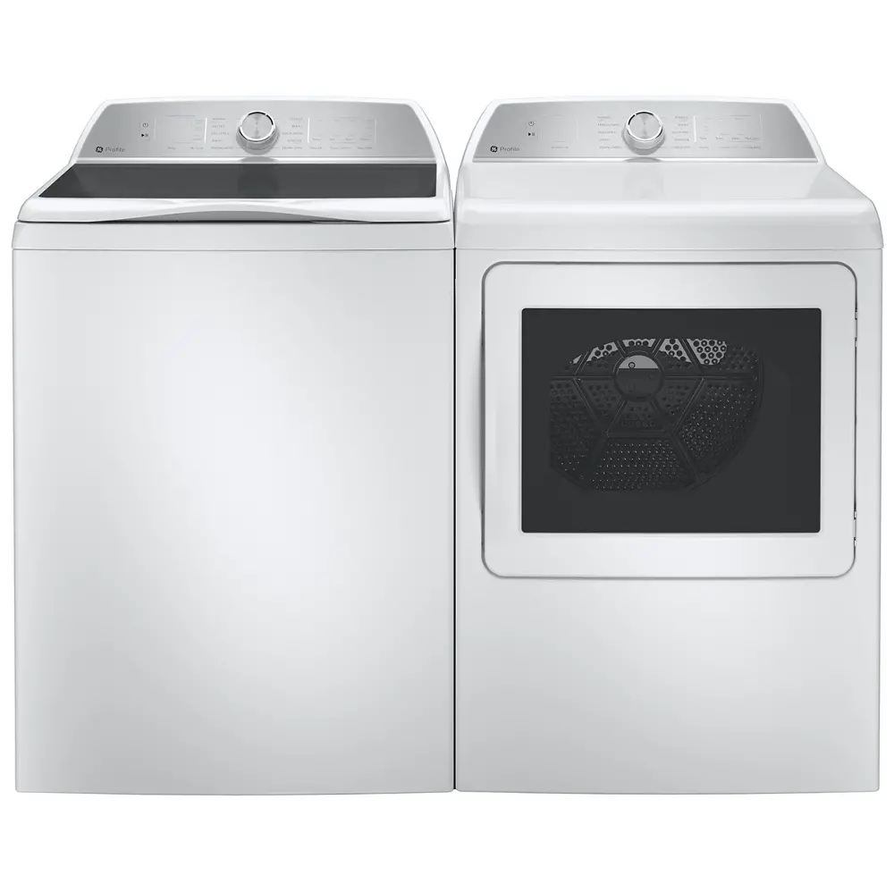 .GEC-W/W-600-GAS--PR GE Profile Top Load Washer and Gas Dryer Set - White, PT600-1