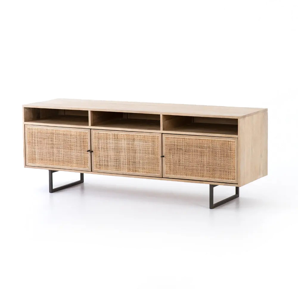 IPRS-003 Modern Eclectic 65  Natural Mango TV Stand-1