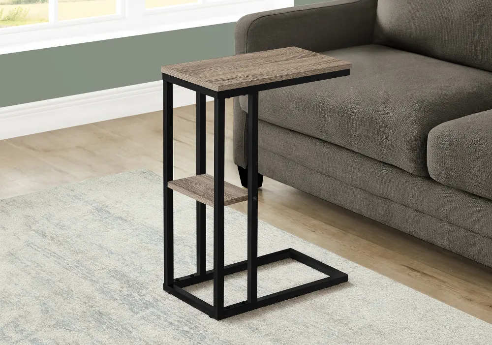 Monarch Taupe Rustic Side Table-1