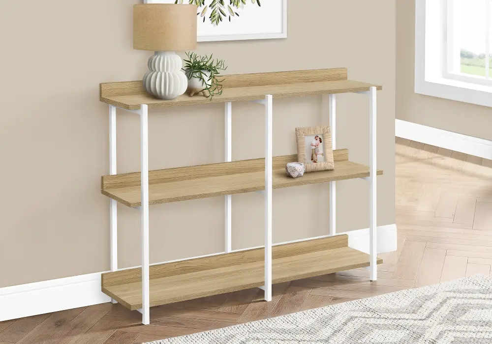 Cameron Light Brown  3-Tier Console Table-1