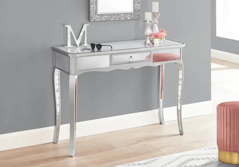 Camille Mirrored 1 Drawer Console Table-1