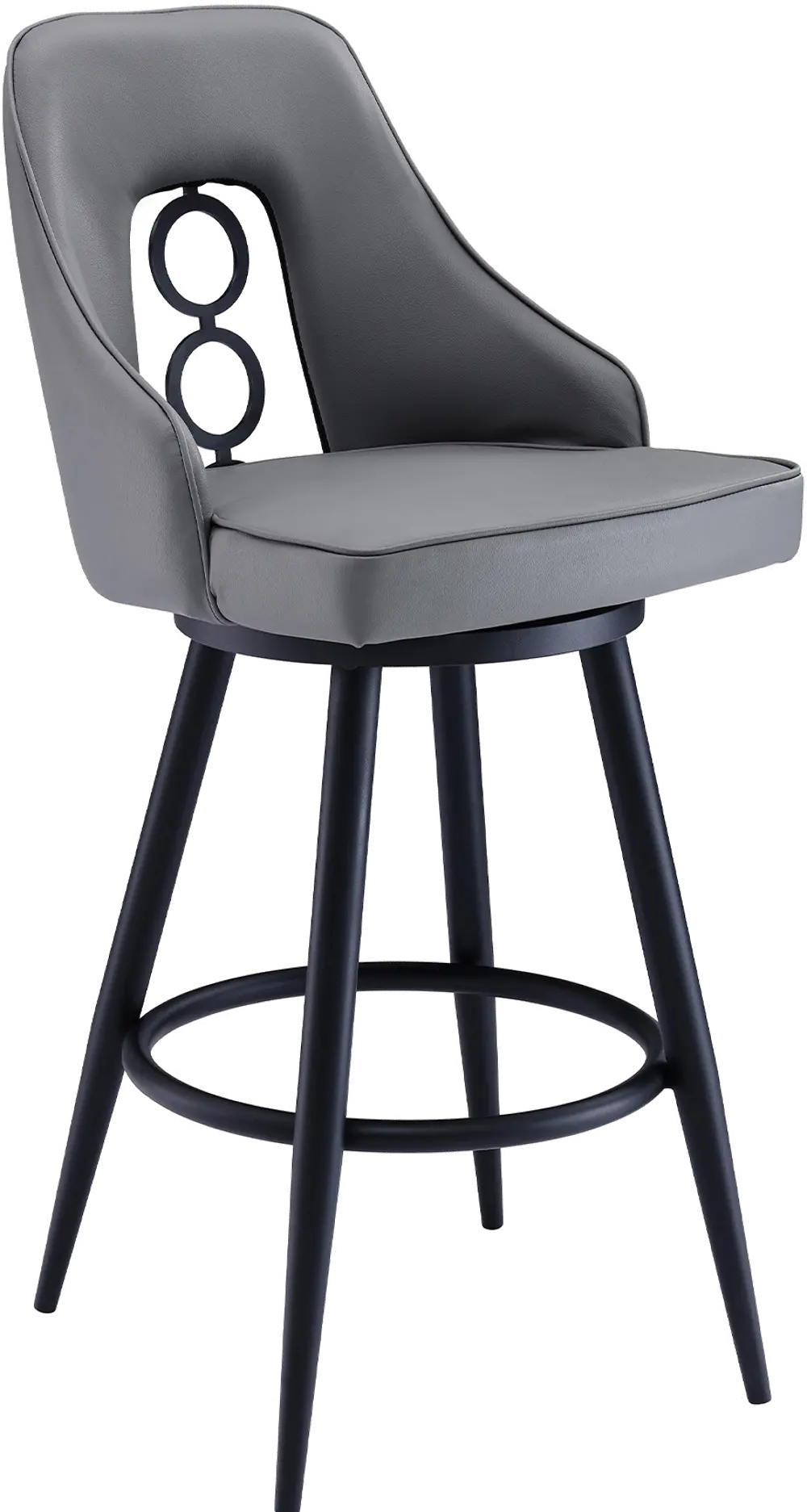 LCRUBABLGR26 Ruby Gray and Black Swivel Counter Height Stool-1