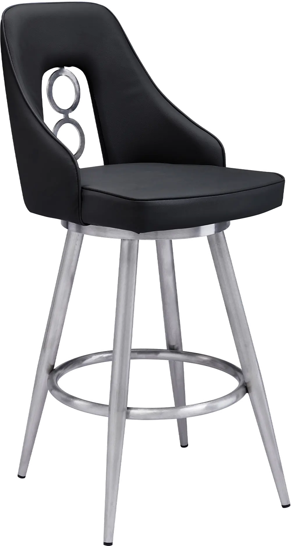 LCRUBABSBL26 Ruby Black Swivel Counter Height Stool-1