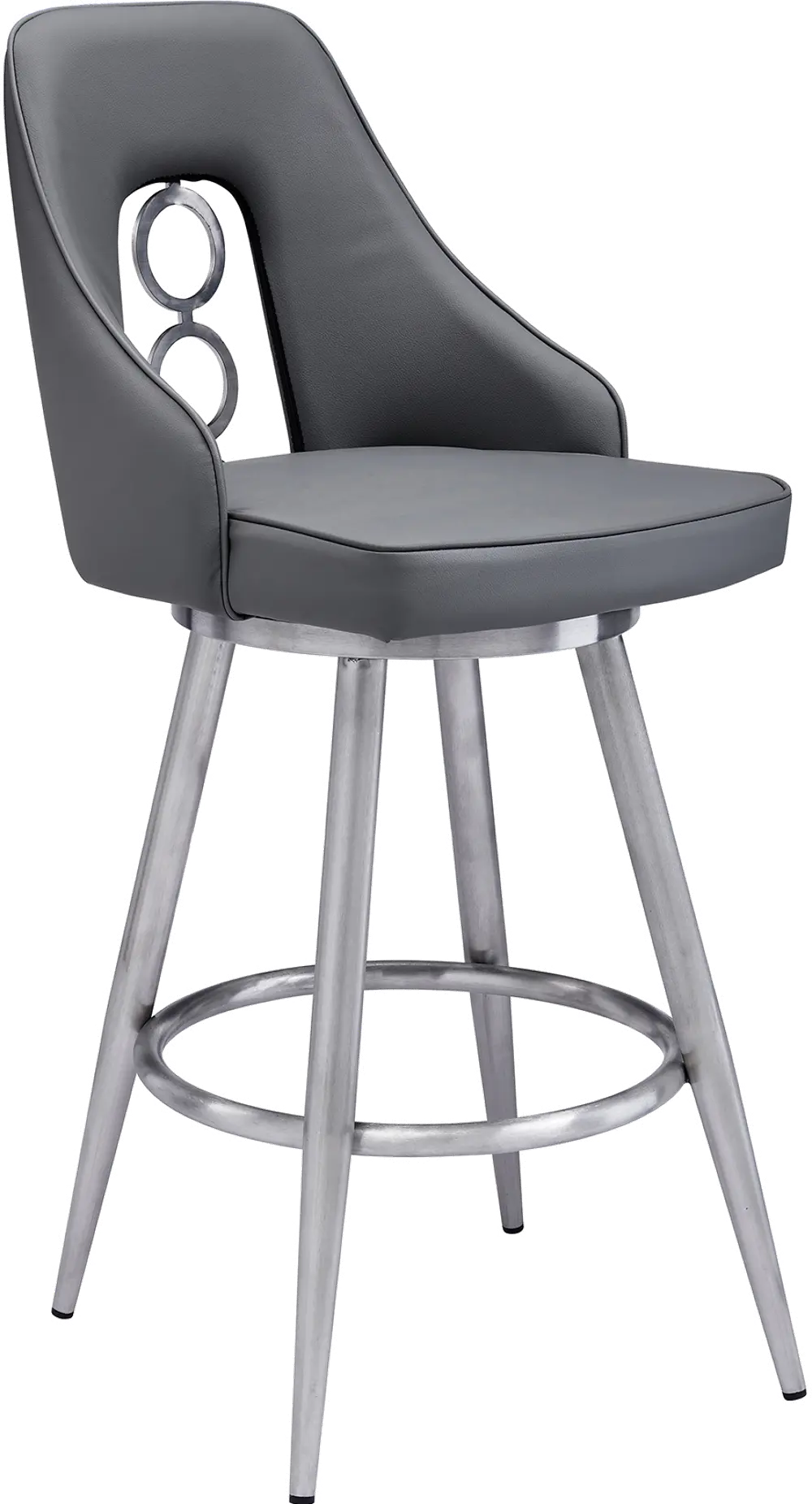 LCRUBABSGR26 Ruby Gray Swivel Counter Height Stool-1