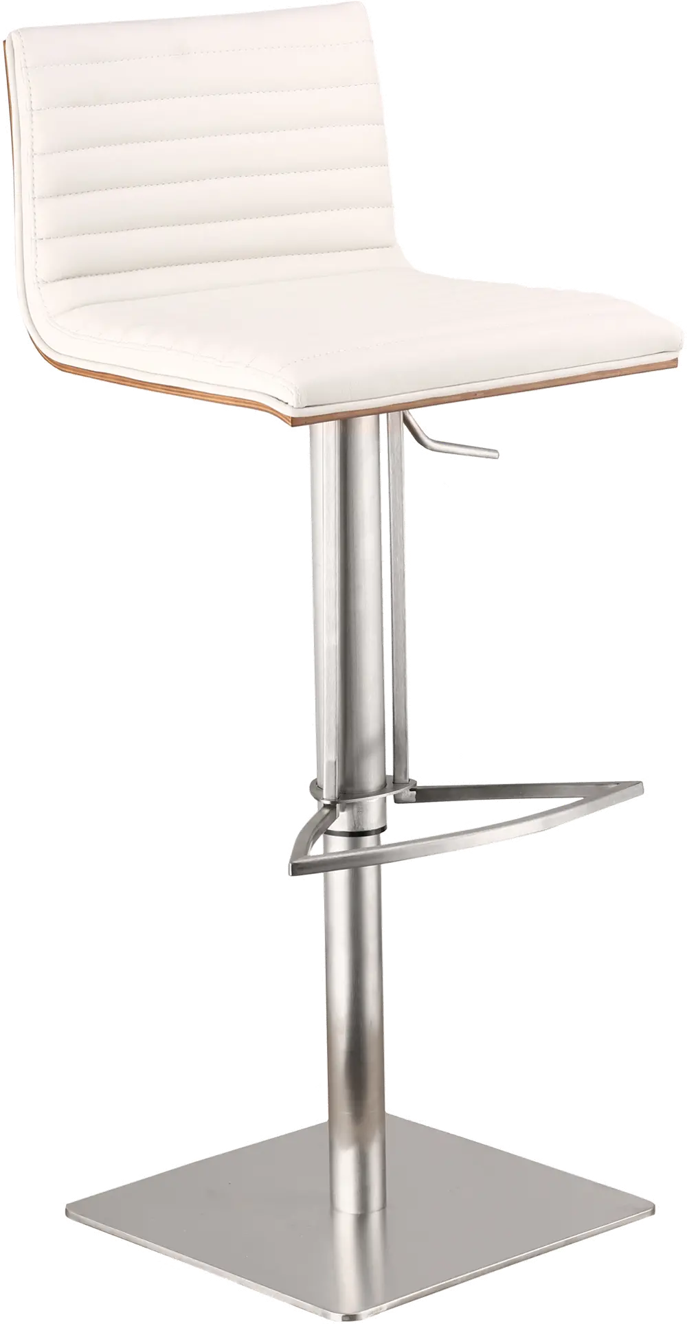 LCCASWBAWHB201 Café White and Chrome Adjustable Height Bar Stool-1