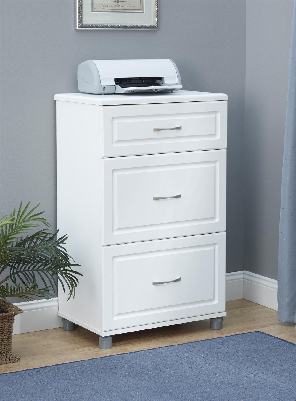 112709087 Kendall White 24 3 Drawer Base Cabinet sku 112709087