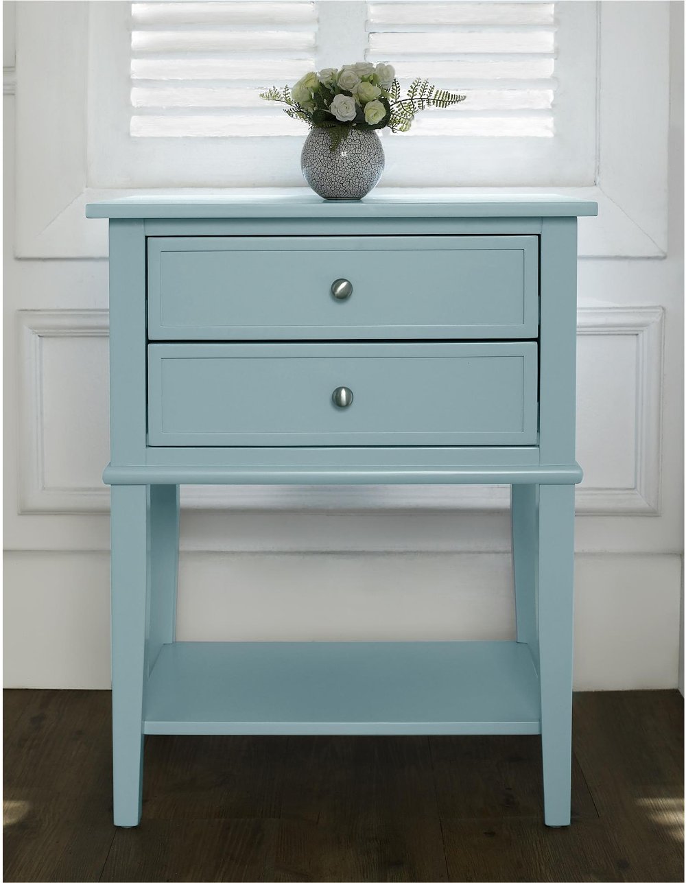 112709168 Franklin Light Blue Accent Table with 2 Drawers sku 112709168