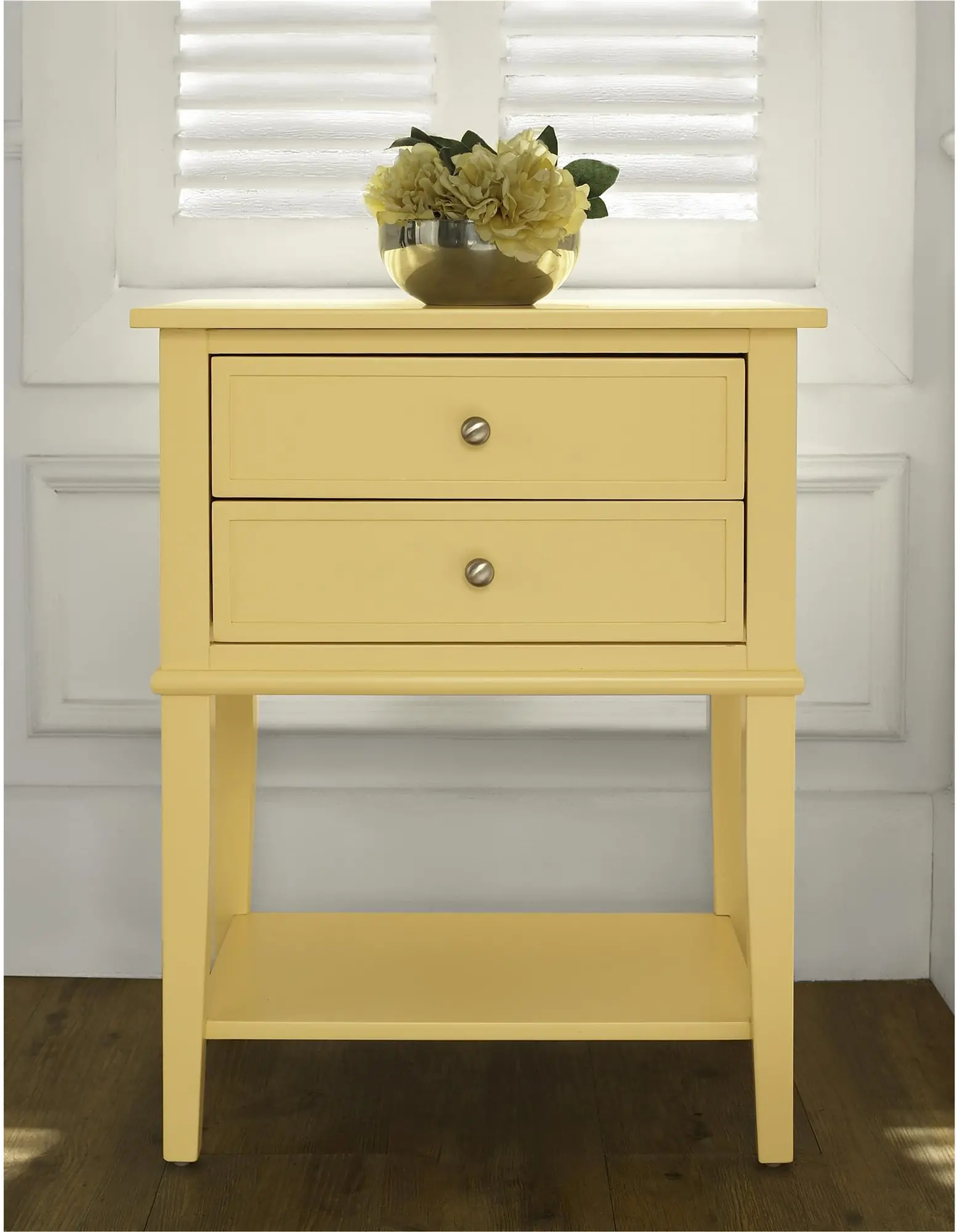 5062496COM Franklin Yellow Accent Table with 2 Drawers sku 5062496COM