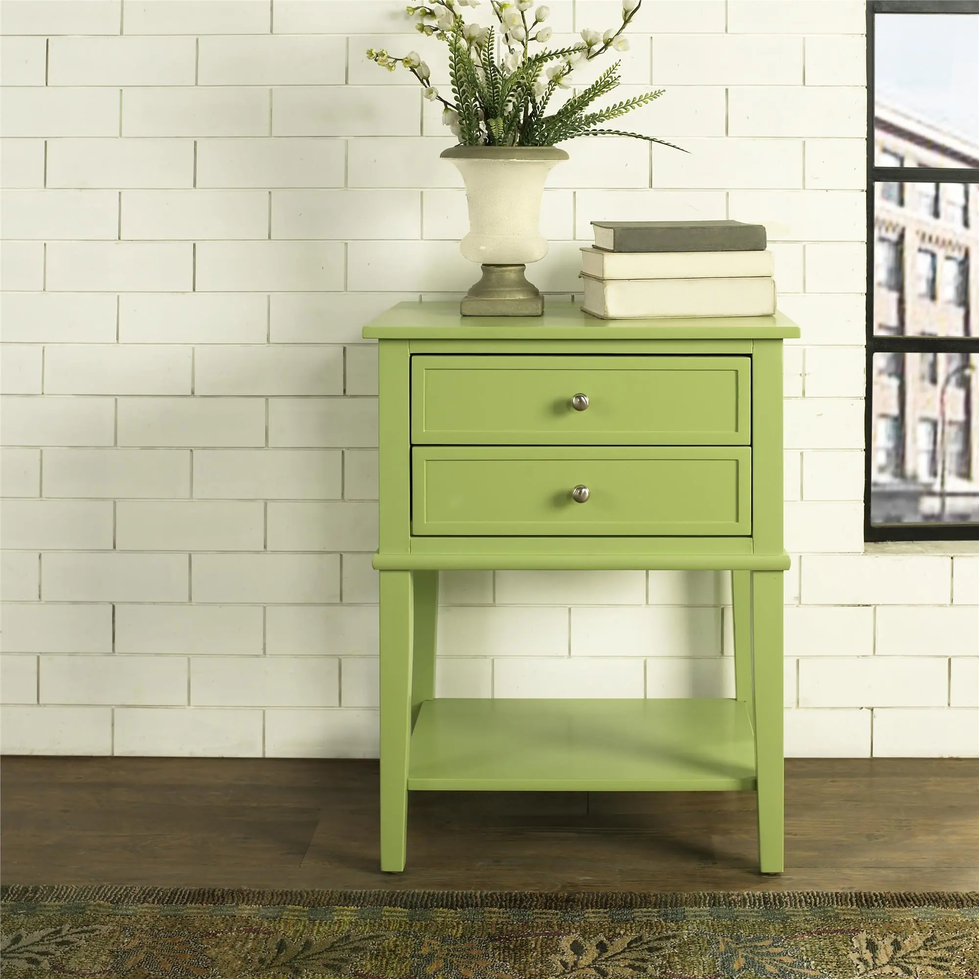 5062696COM Franklin Lime Green Accent Table with 2 Drawers sku 5062696COM