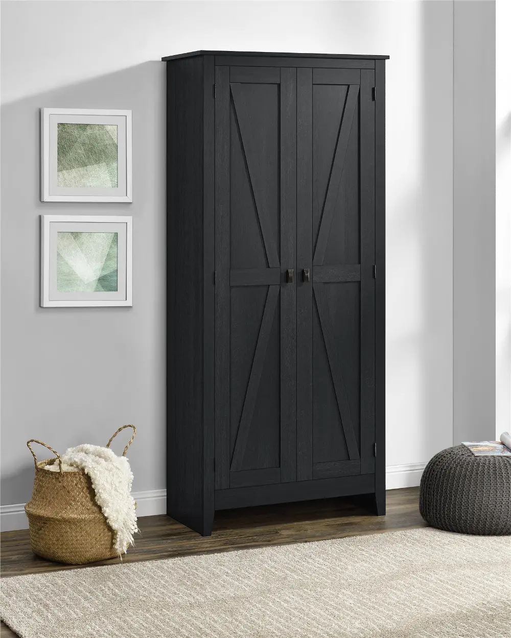 Farmington Black 31.5  Wide Storage Cabinet-2