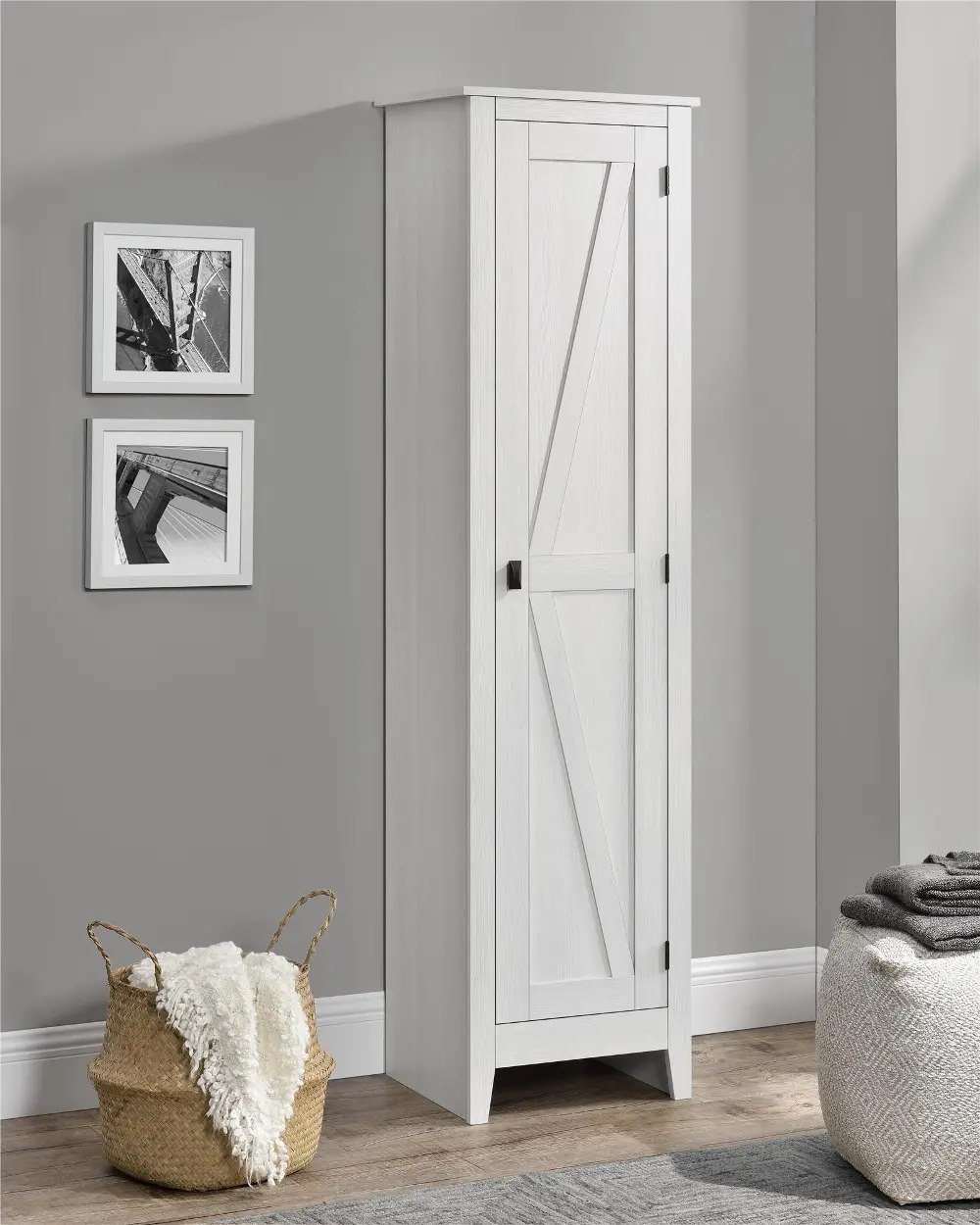 Farmington White 18  Wide Storage Cabinet-2