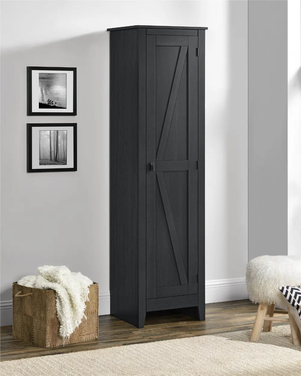 Farmington Black 18  Wide Storage Cabinet-2