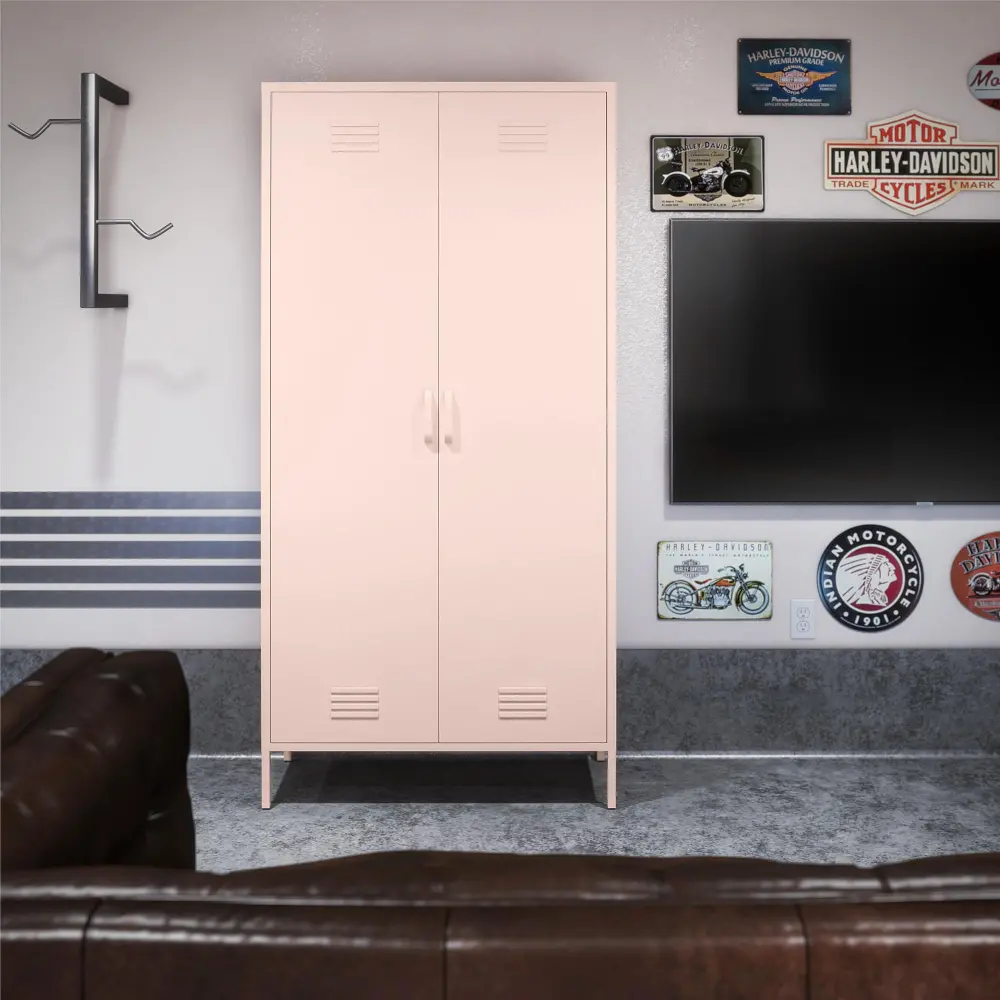Mission Pink Tall 2 Door Locker Cabinet-1