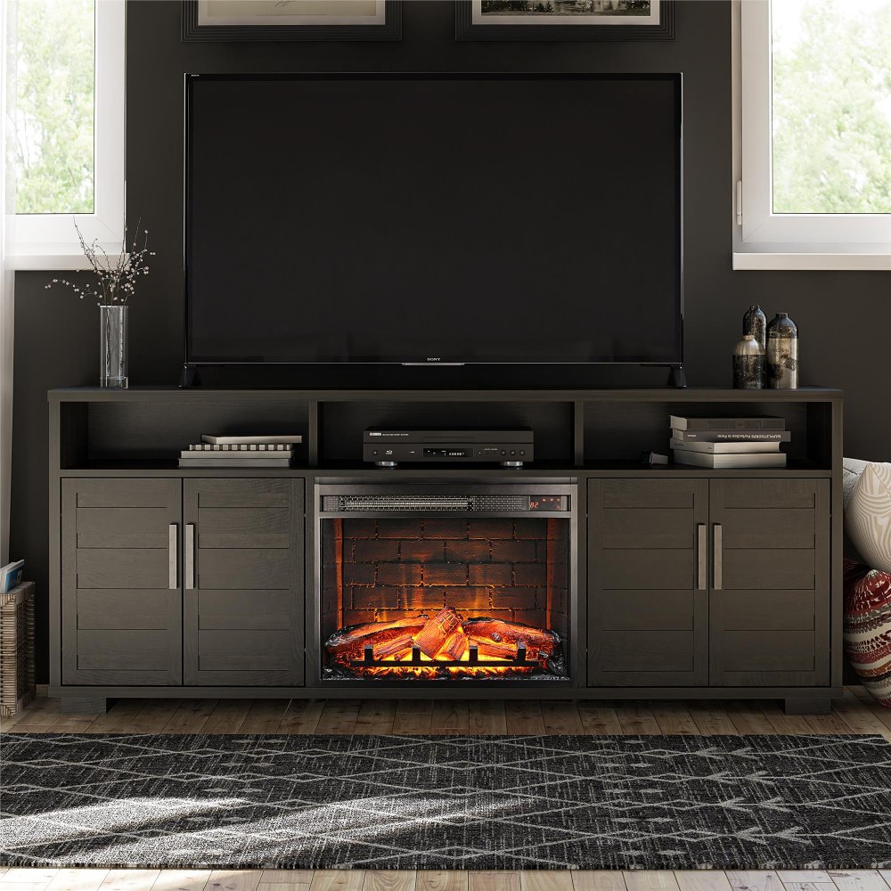 112710018 Flintrock Espresso 75 TV Stand with Electric Firep sku 112710018