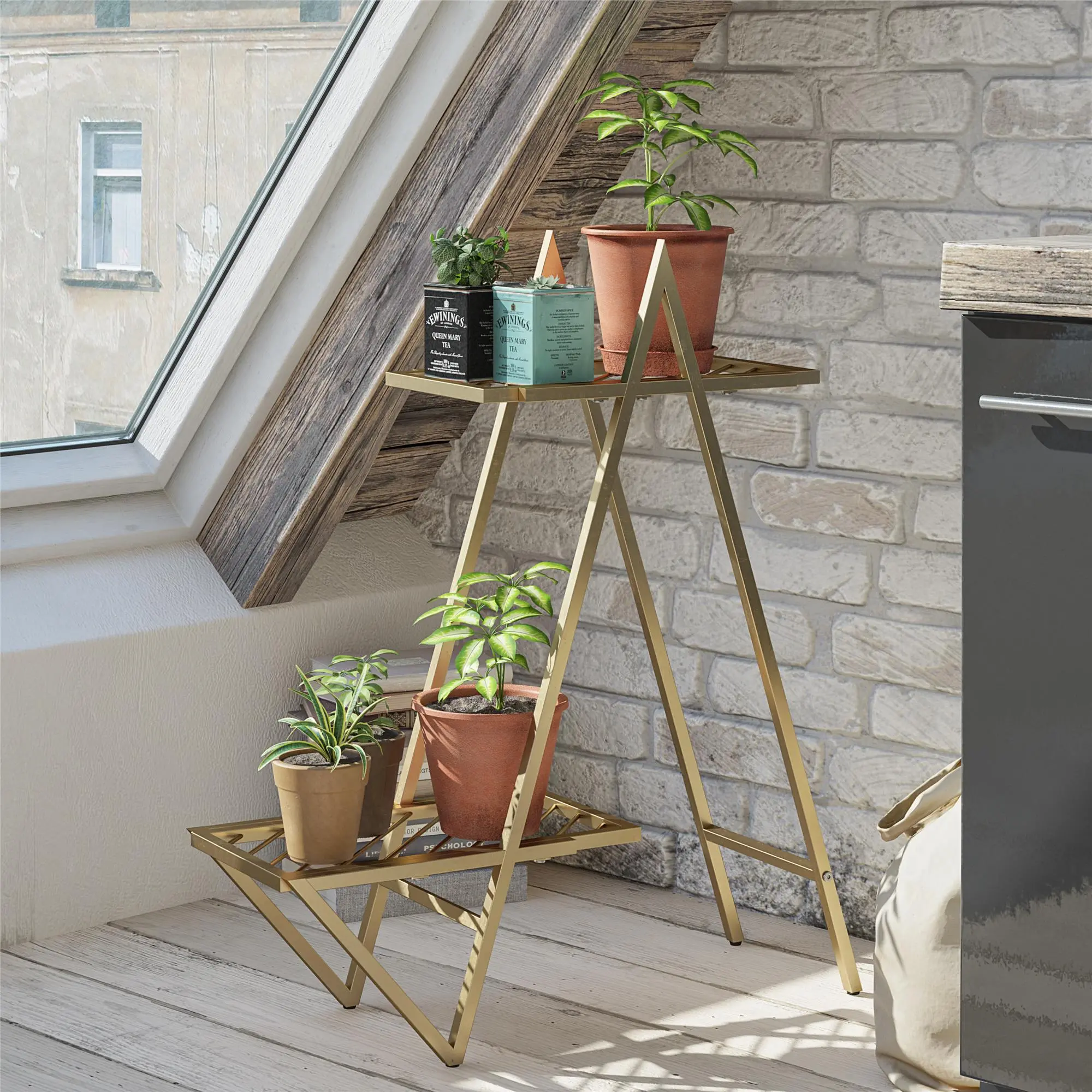 Wallflower Gold Plant Stand